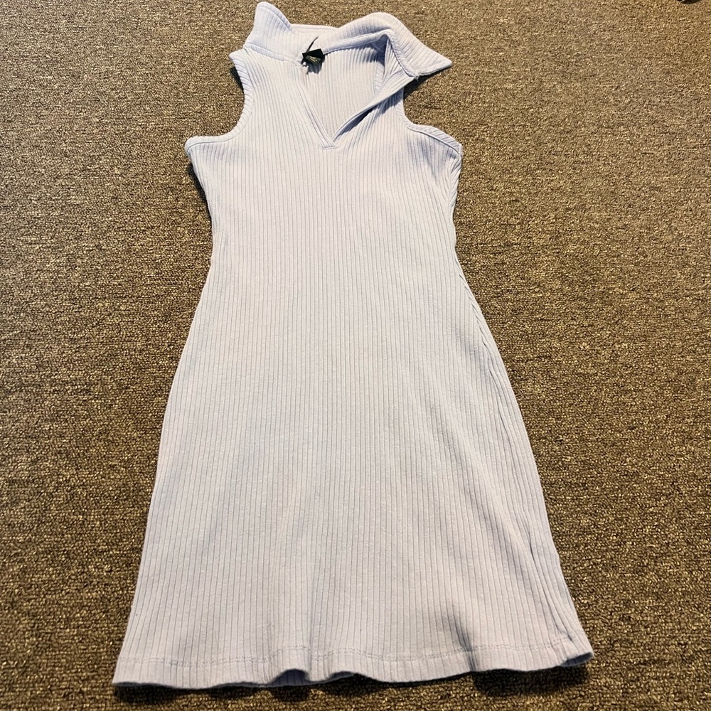 Elegant Sleeveless Blue Dress